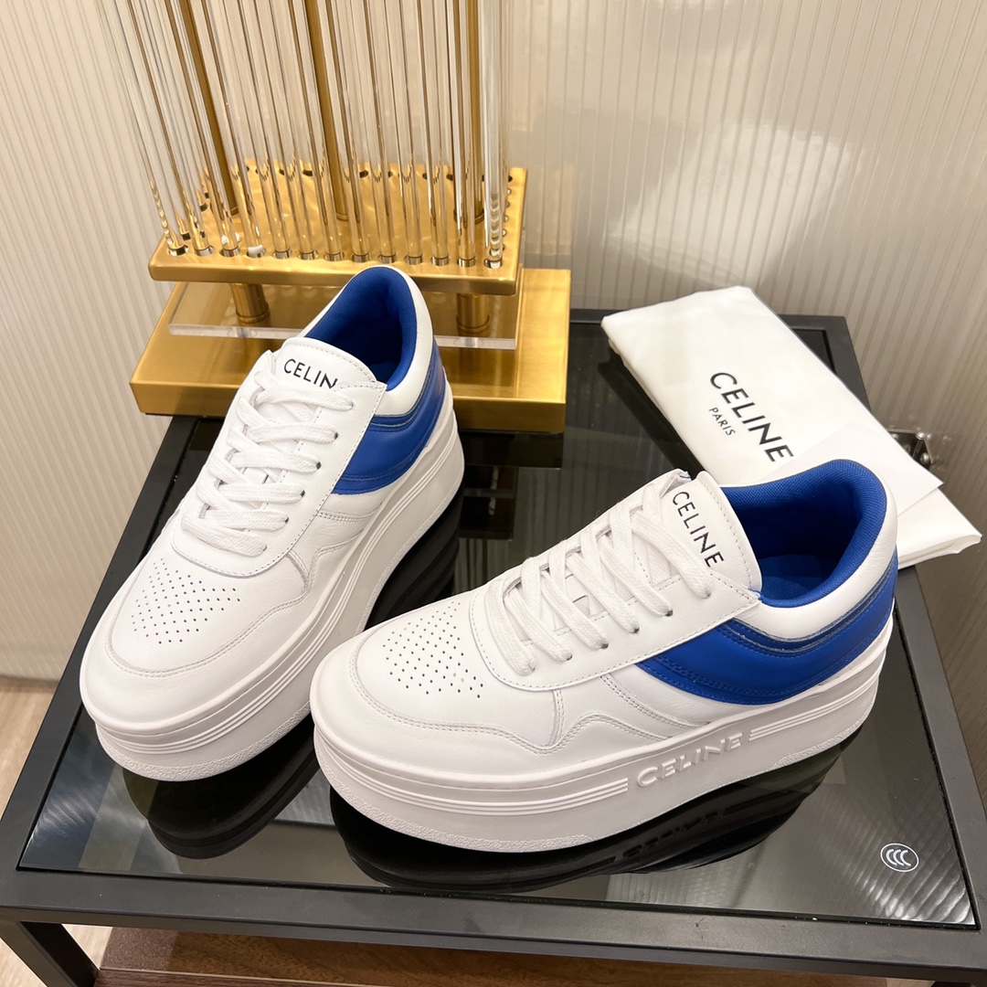 Celine Block Sneakers With Wedge Outsole In Clafskin    - DesignerGu