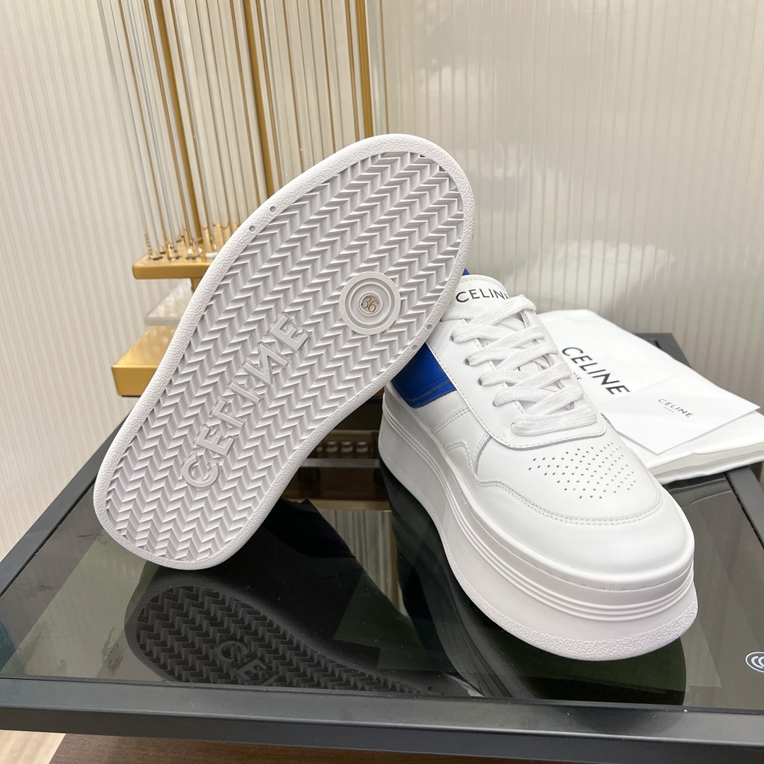 Celine Block Sneakers With Wedge Outsole In Clafskin    - DesignerGu