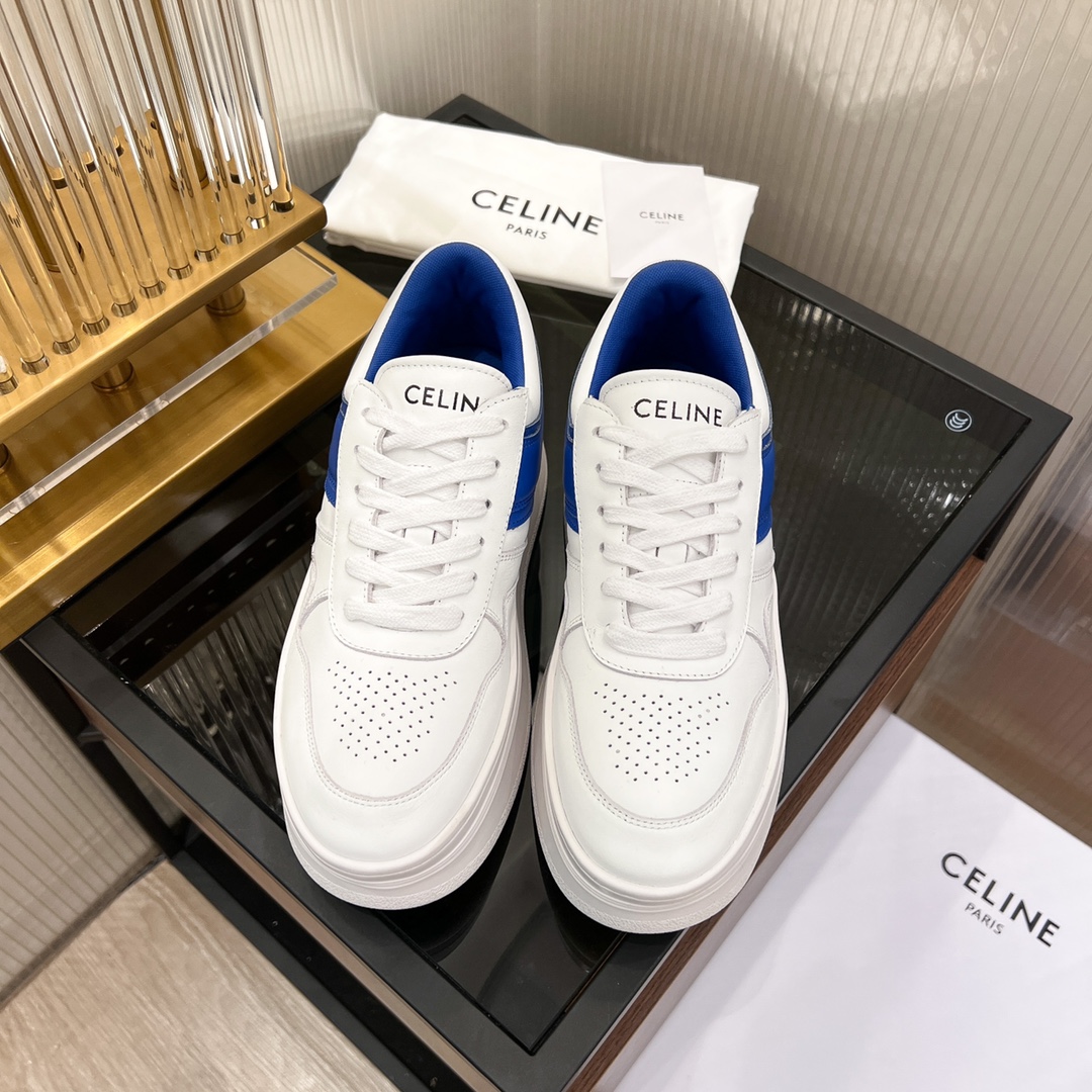 Celine Block Sneakers With Wedge Outsole In Clafskin    - DesignerGu