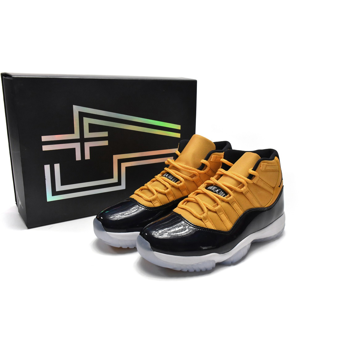  Air Jordan 11 Retro Black Yellow Sneaker    CT8012-118 - DesignerGu