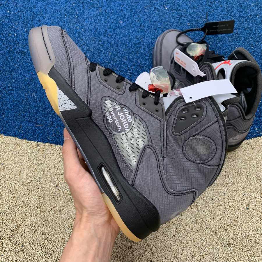 Air Jordan 5 AJ5 x Off-White OW Sneakers      CT8480-001  - DesignerGu