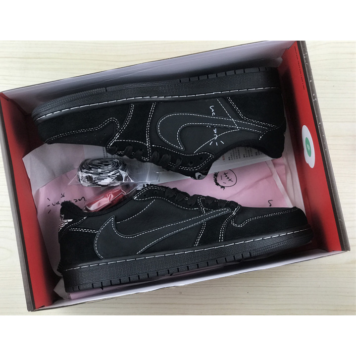 Travis Scott x Air Jordan 1 Low OG “Black Phantom” Sneaker   DM7866-001 - DesignerGu