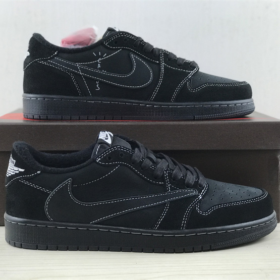 Travis Scott x Air Jordan 1 Low OG “Black Phantom” Sneaker   DM7866-001 - DesignerGu