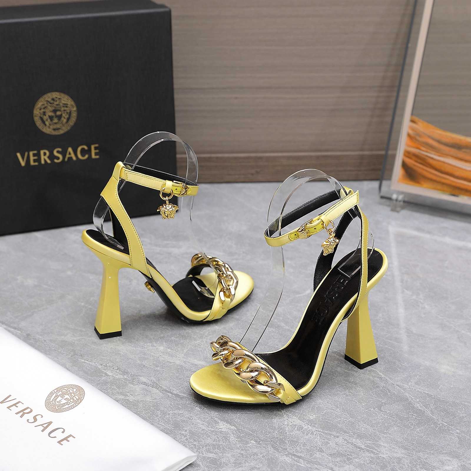 Versace Medusa Chain High Heel Sandals - DesignerGu