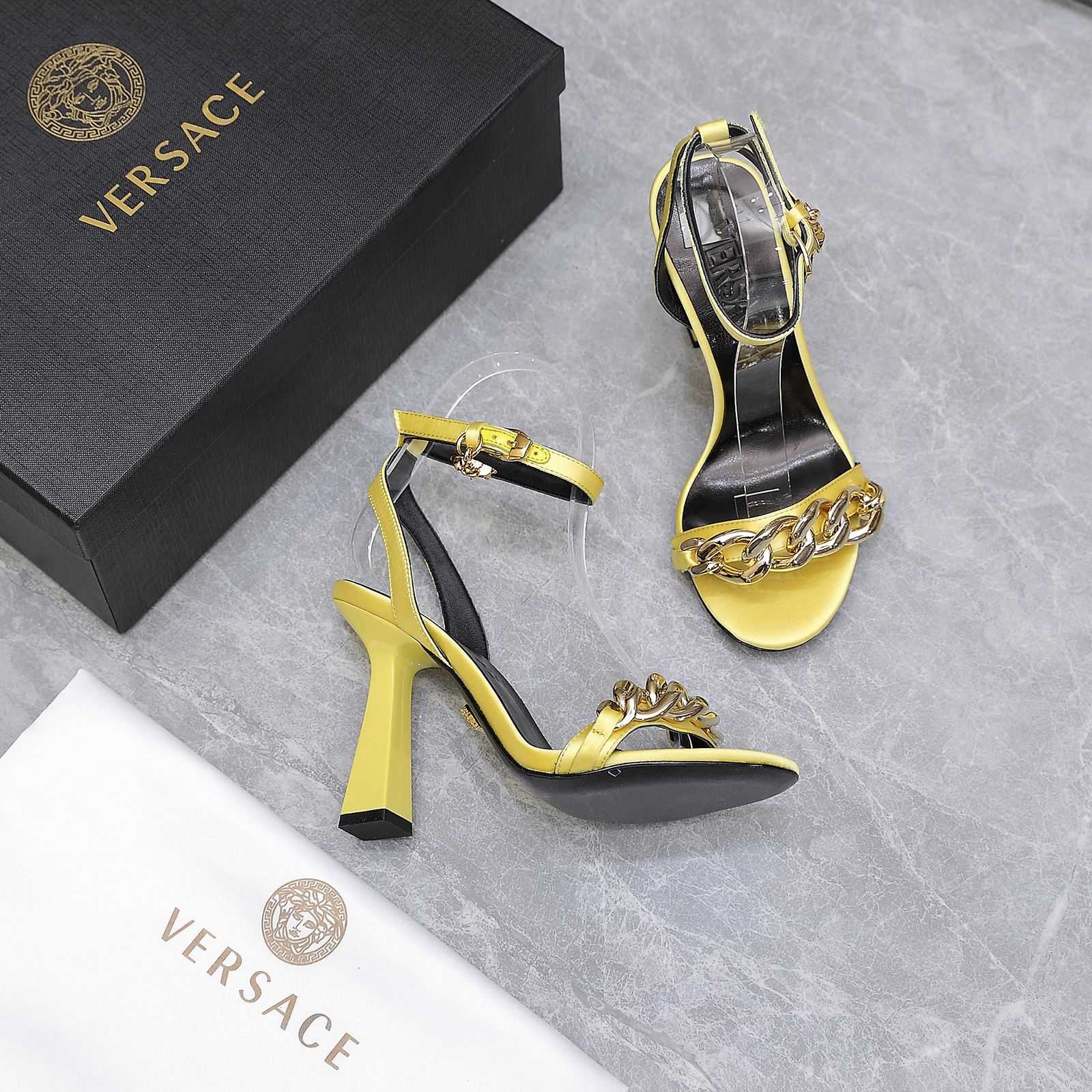 Versace Medusa Chain High Heel Sandals - DesignerGu