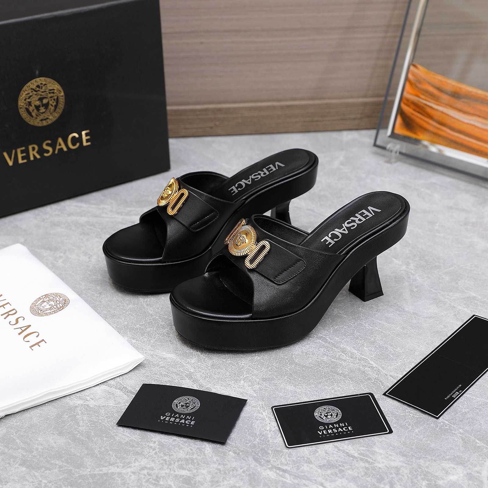 Versace Medusa Biggie Crystal Mules - DesignerGu