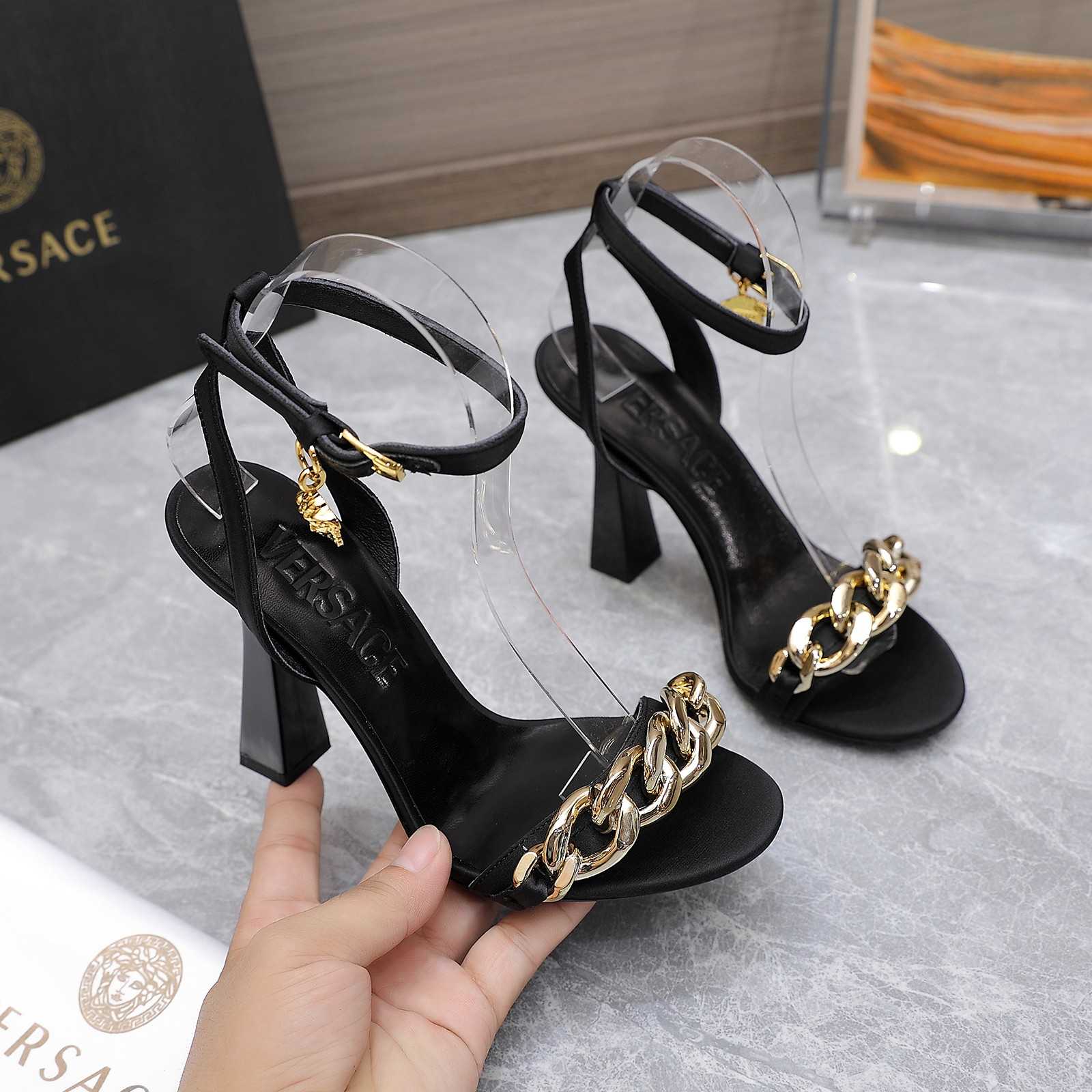 Versace Medusa Chain High Heel Sandals - DesignerGu