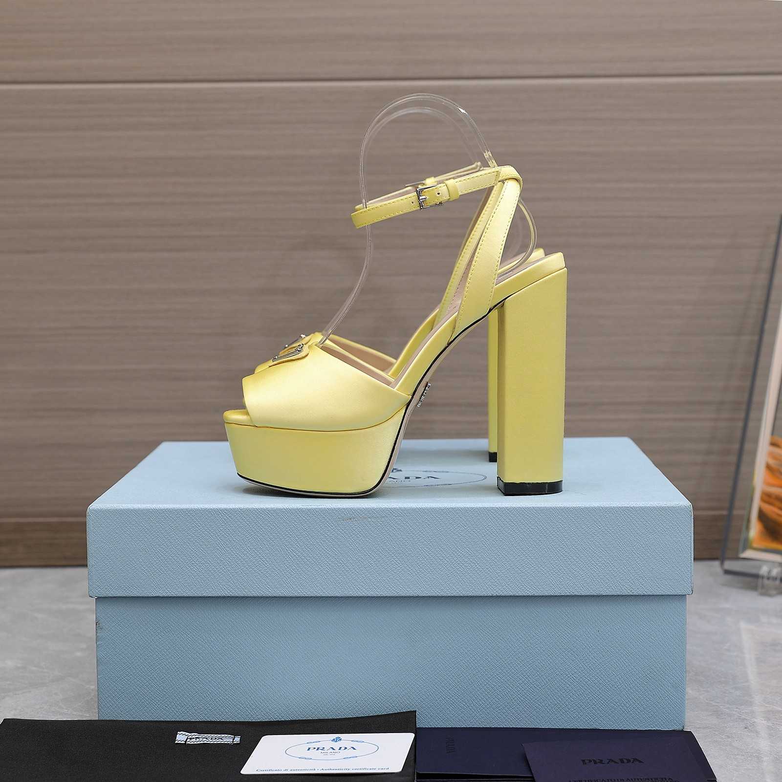 Prada High-Heeled Satin Sandals - DesignerGu