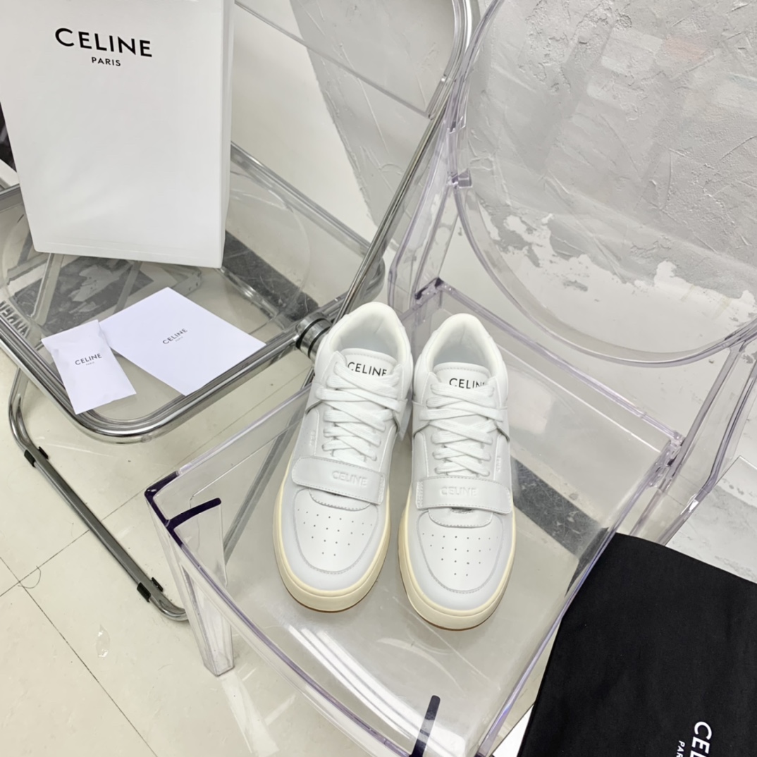 Celine CT-02 Mid Sneaker With Velcro In Calfskin - DesignerGu