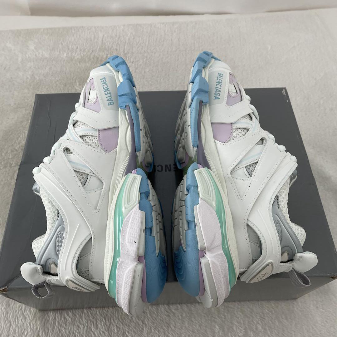 Balenciaga Track Sneaker In White And Pastel Mesh And Nylon - DesignerGu