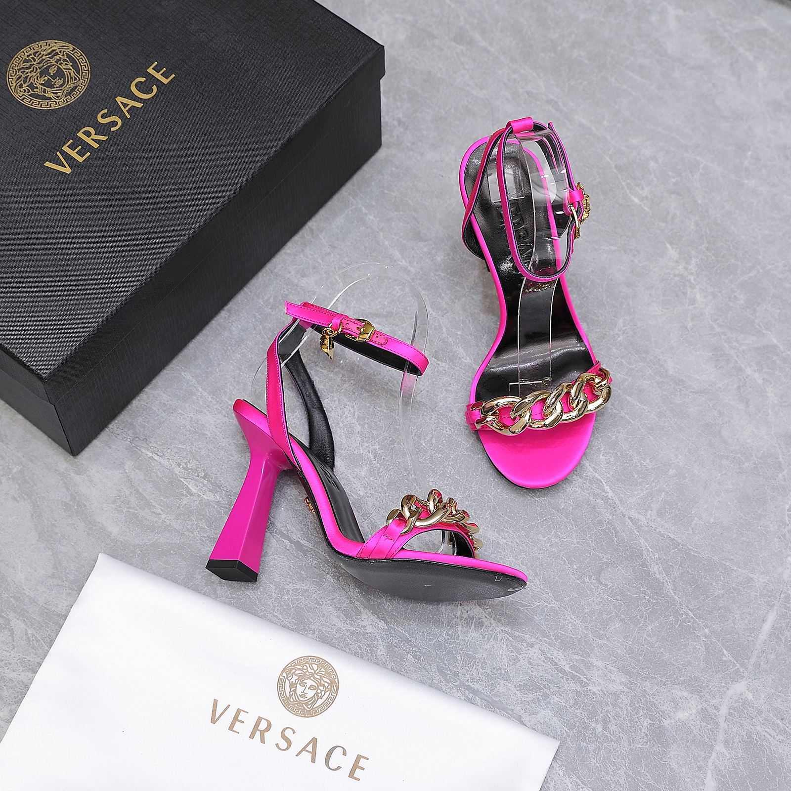 Versace Medusa Chain High Heel Sandals - DesignerGu