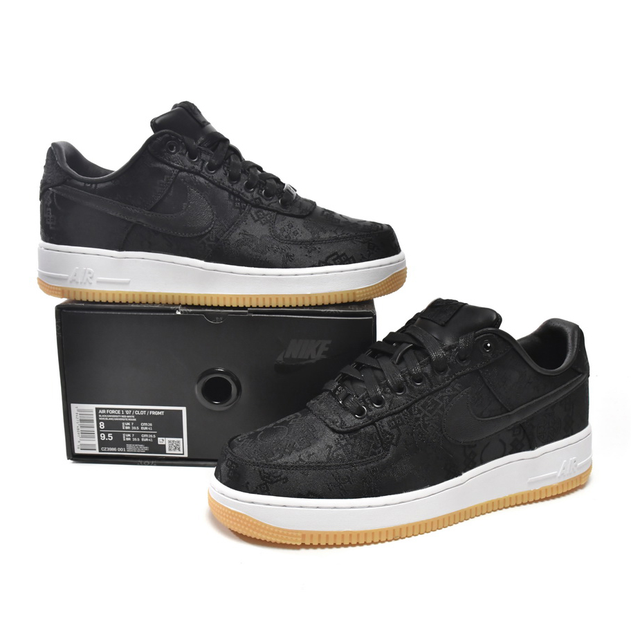 Nike Air Force 1 Low Fragment Design x Clot Black Silk Sneaker     CZ3986-001 - DesignerGu