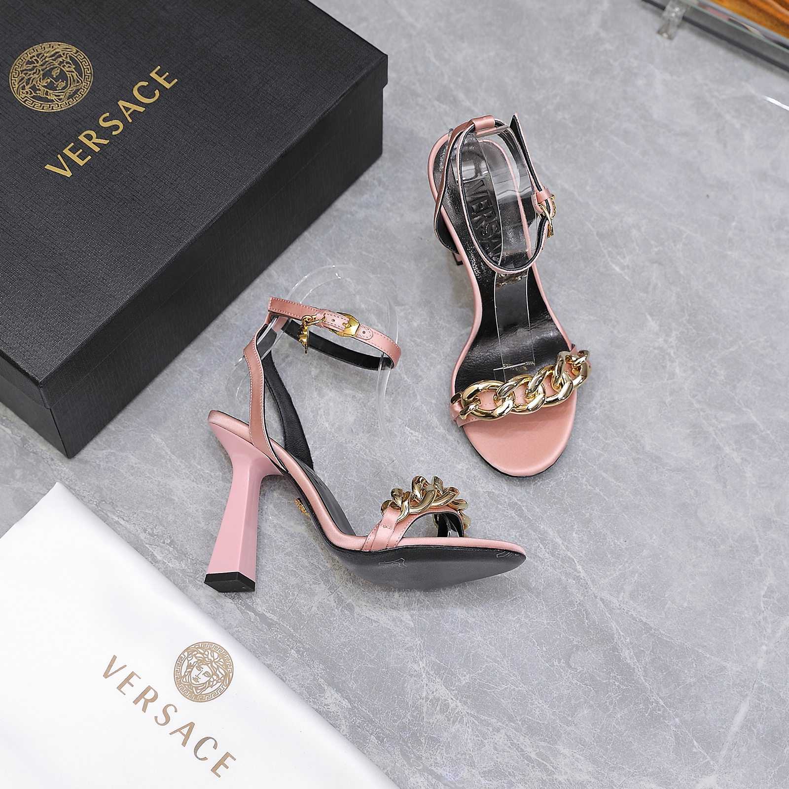 Versace Medusa Chain High Heel Sandals - DesignerGu