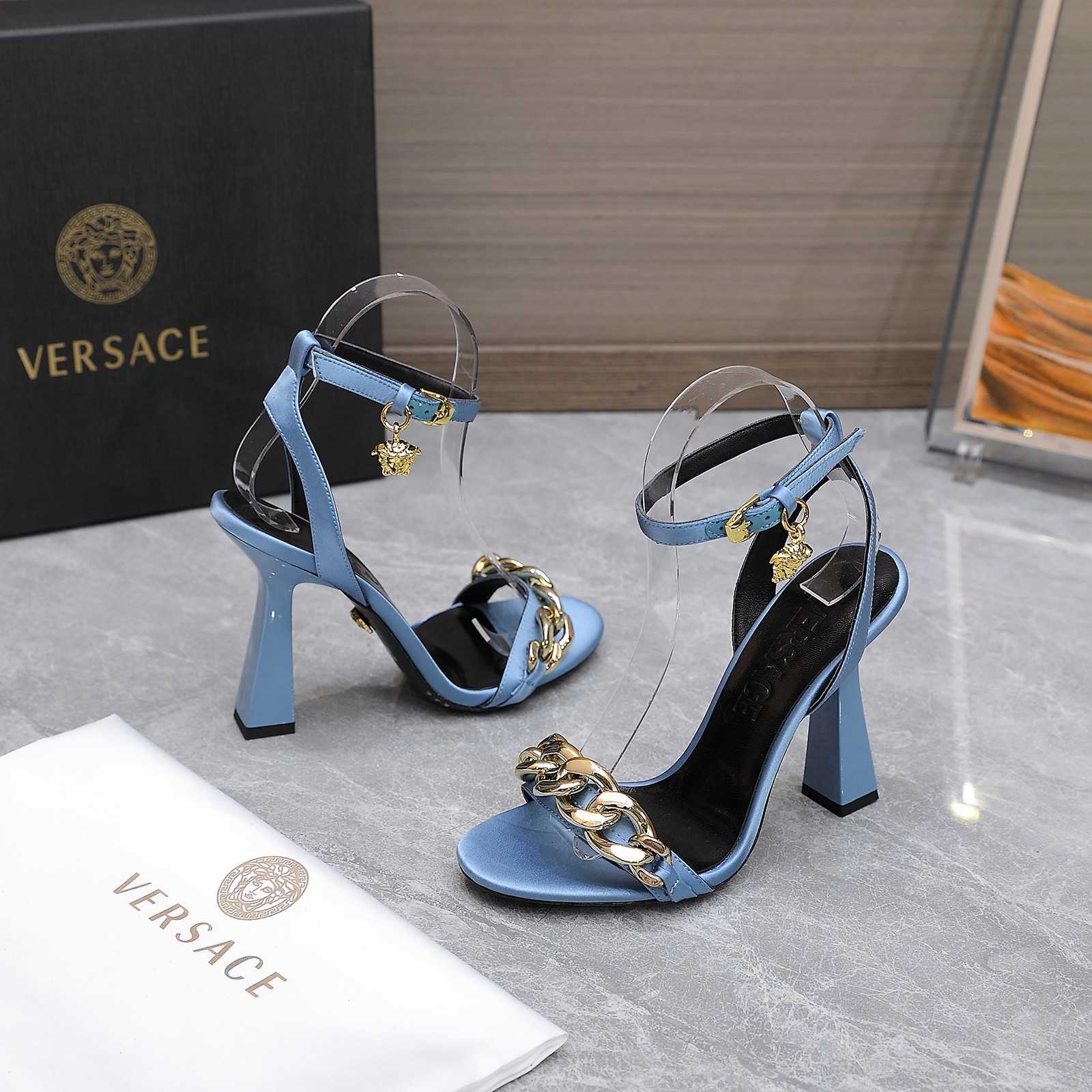 Versace Medusa Chain High Heel Sandals - DesignerGu