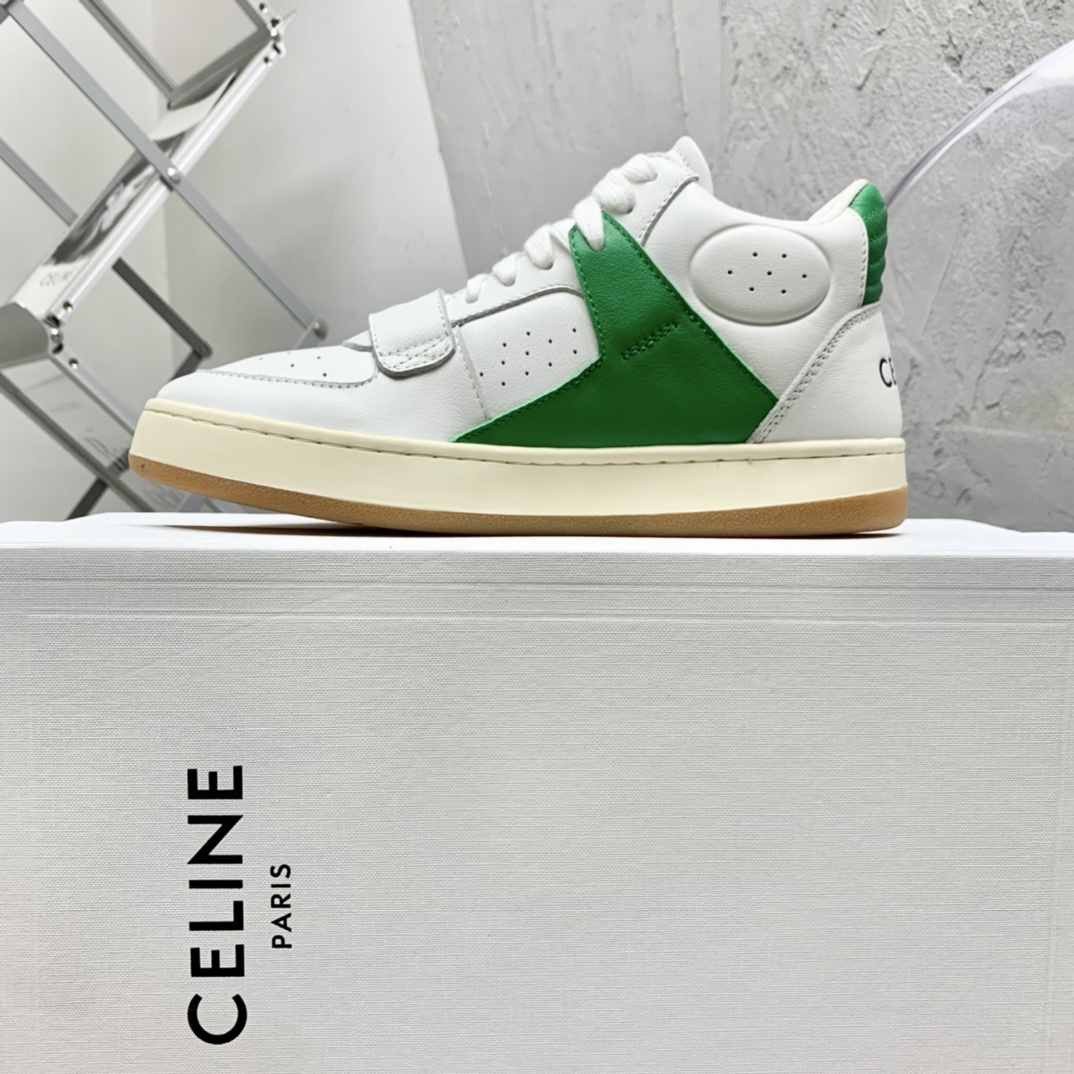 Celine CT-02 Mid Sneaker With Velcro In Calfskin - DesignerGu