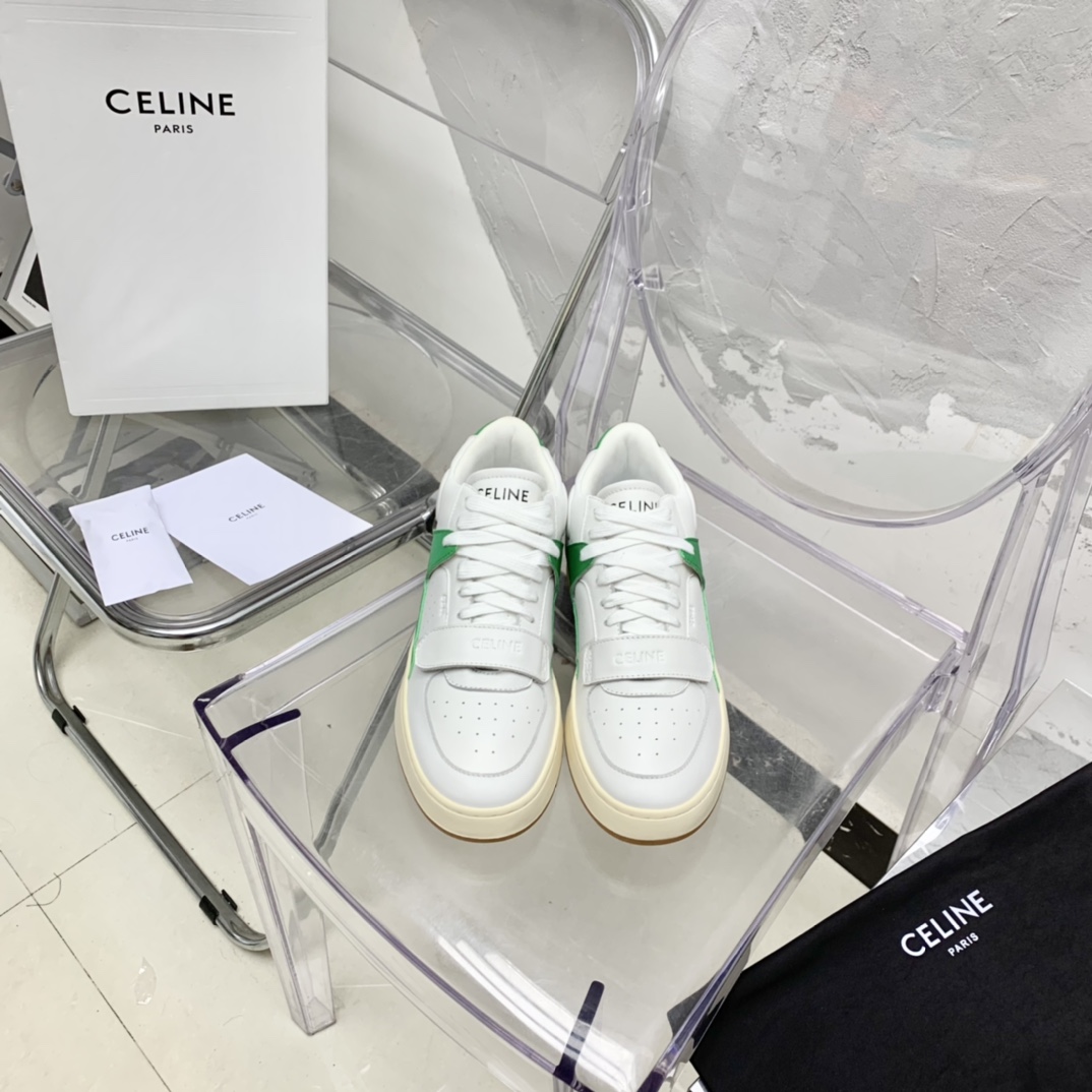 Celine CT-02 Mid Sneaker With Velcro In Calfskin - DesignerGu