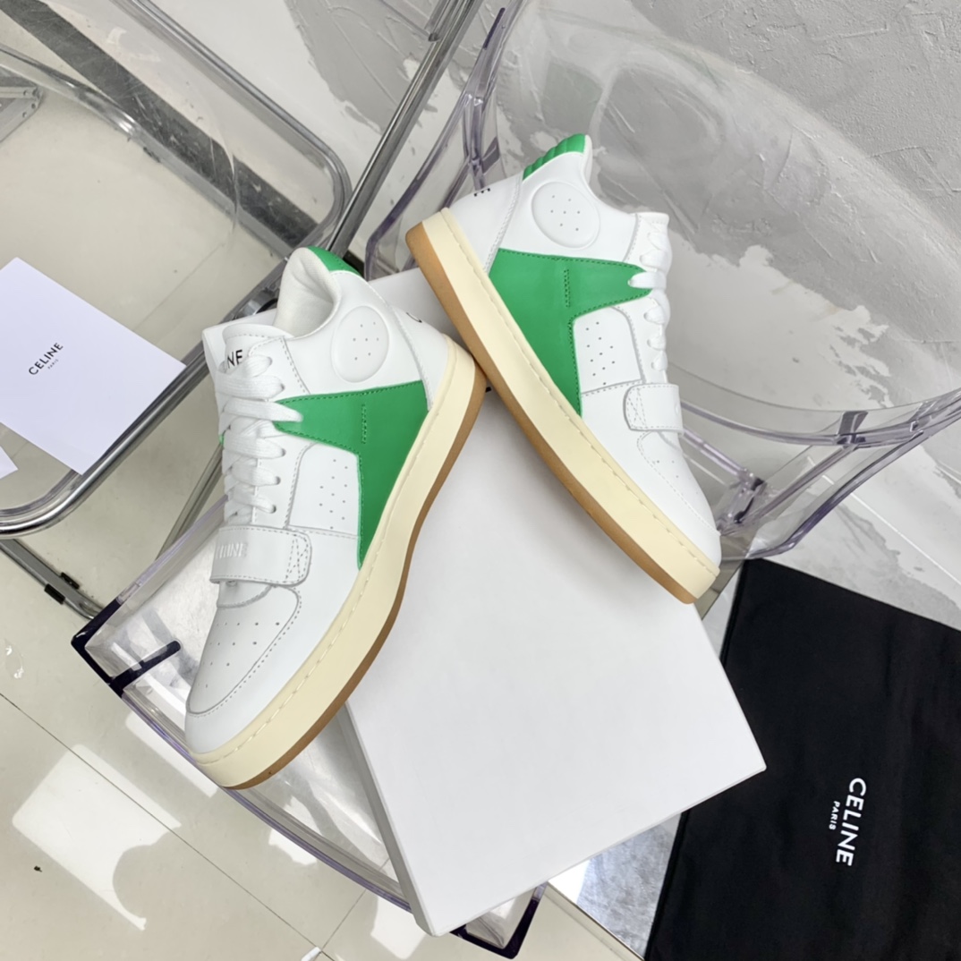 Celine CT-02 Mid Sneaker With Velcro In Calfskin - DesignerGu