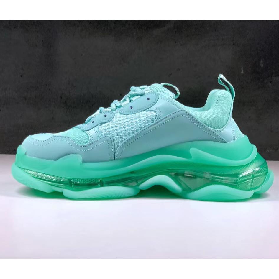 Balenciaga Triple S Clear Sole Sneaker In Light Blue Double Foam And Mesh - DesignerGu