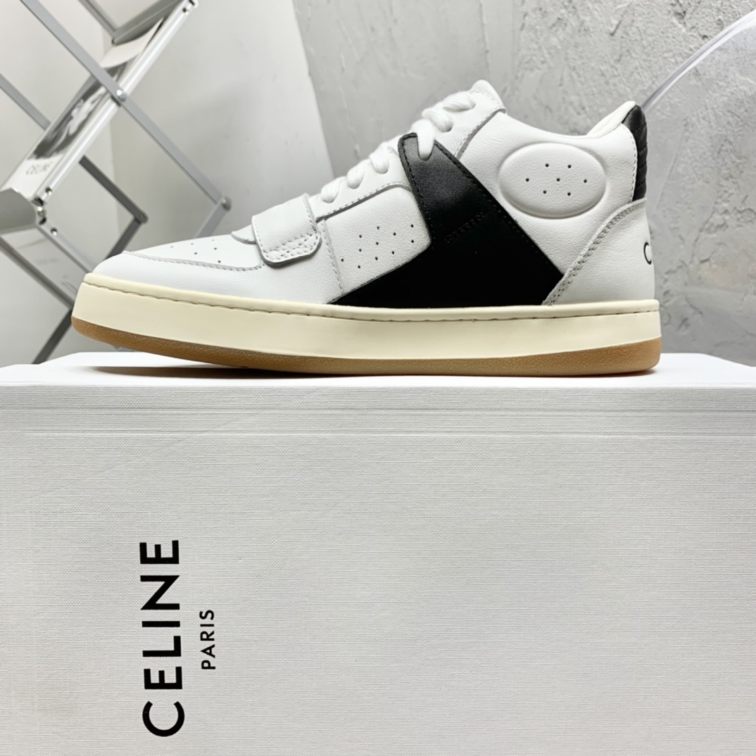 Celine CT-02 Mid Sneaker With Velcro In Calfskin - DesignerGu