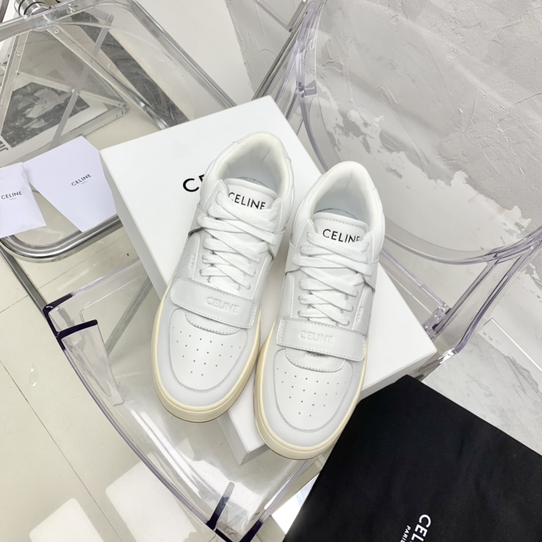 Celine CT-02 Mid Sneaker With Velcro In Calfskin - DesignerGu