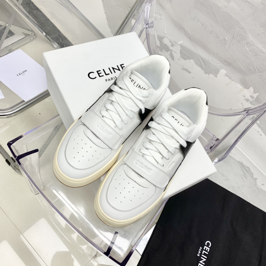 Celine CT-02 Mid Sneaker With Velcro In Calfskin - DesignerGu