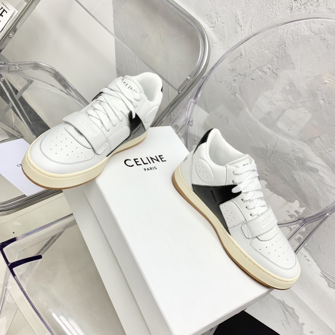 Celine CT-02 Mid Sneaker With Velcro In Calfskin - DesignerGu