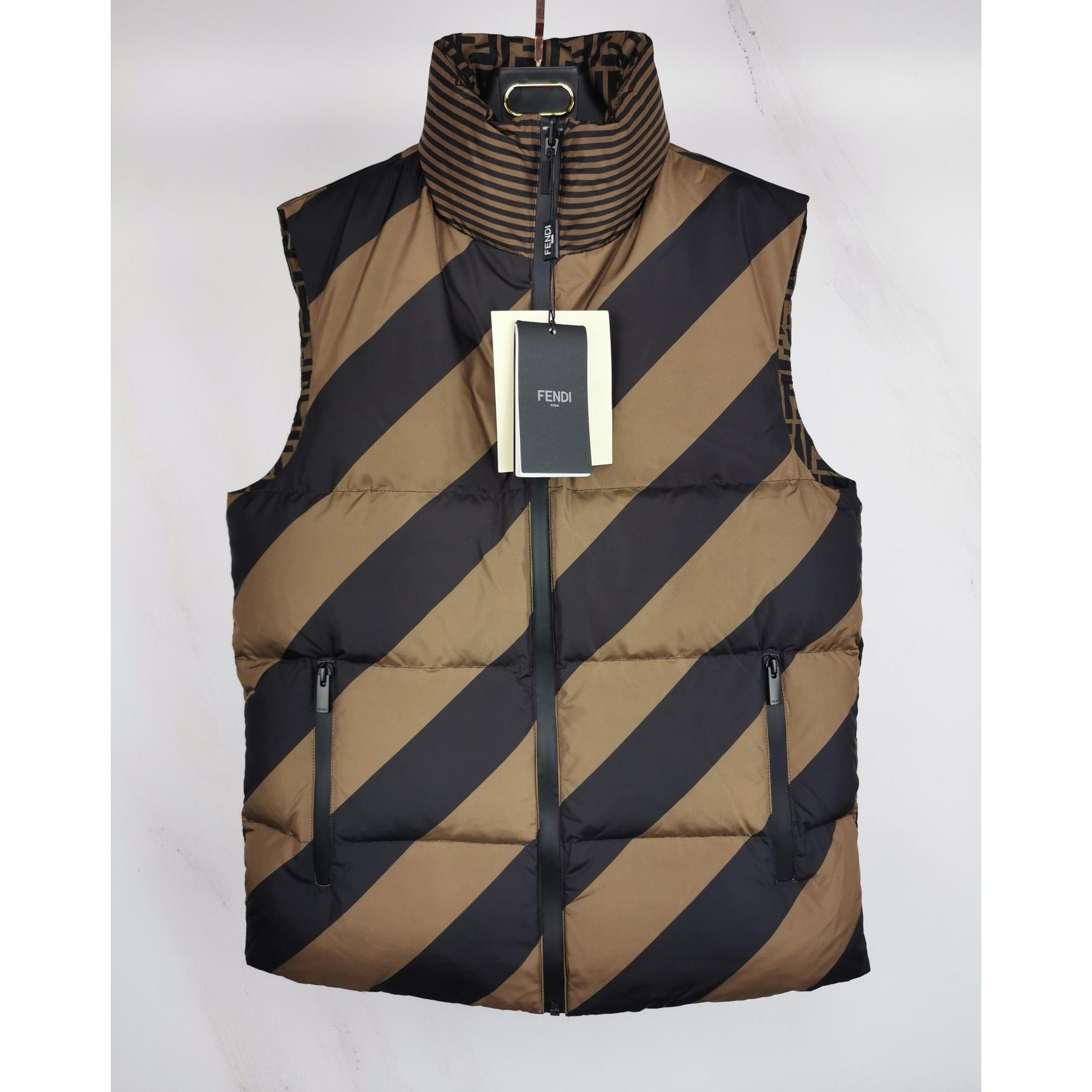 Fendi Gilet Brown Nylon Vest - DesignerGu