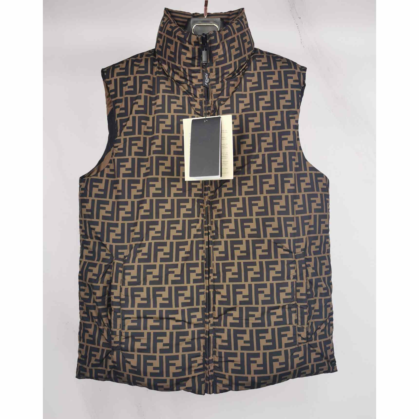 Fendi Gilet Brown Nylon Vest - DesignerGu