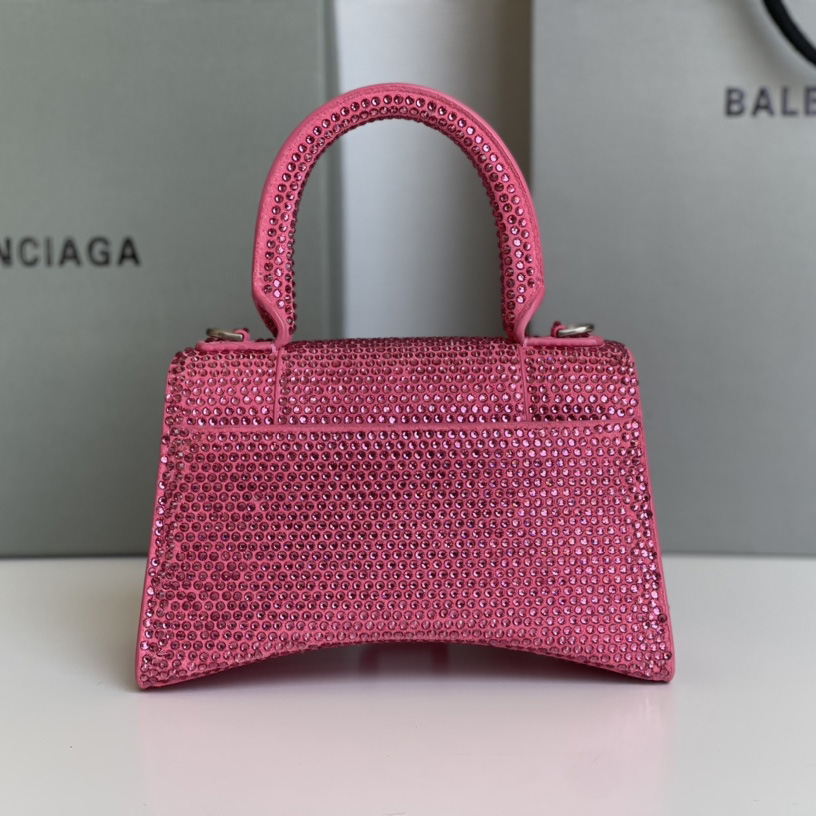 Balenciaga Hourglass XS Handbag With Rhinestones(19-8-21cm) - DesignerGu