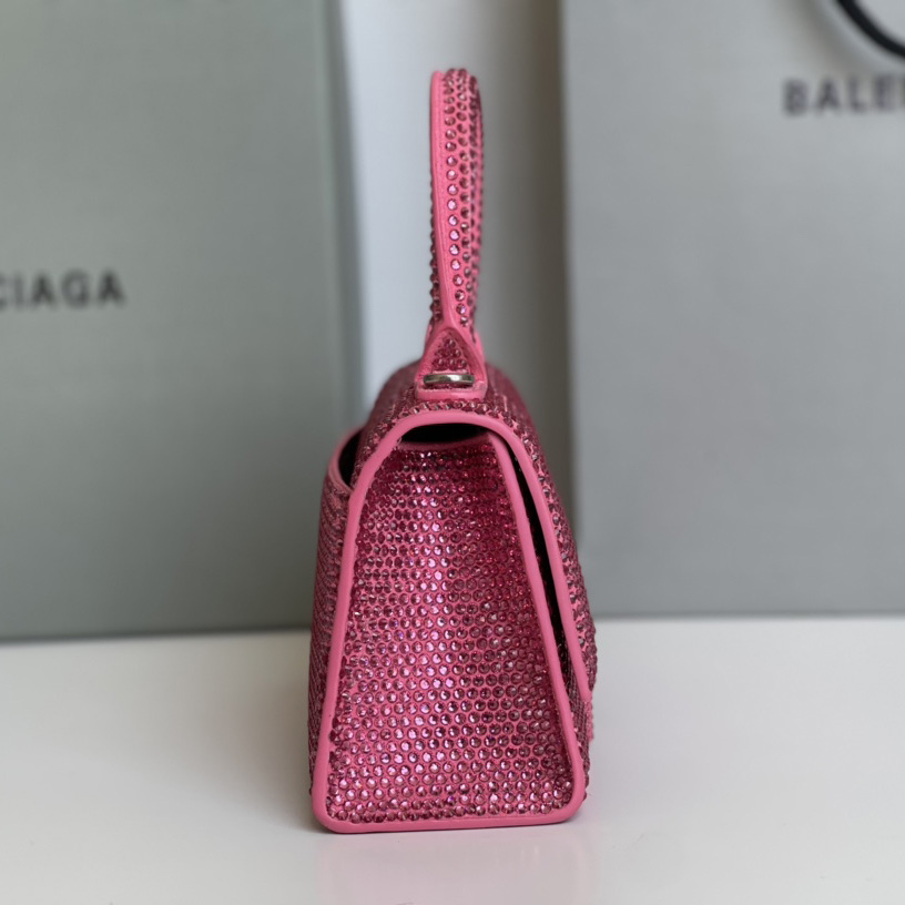 Balenciaga Hourglass XS Handbag With Rhinestones(19-8-21cm) - DesignerGu