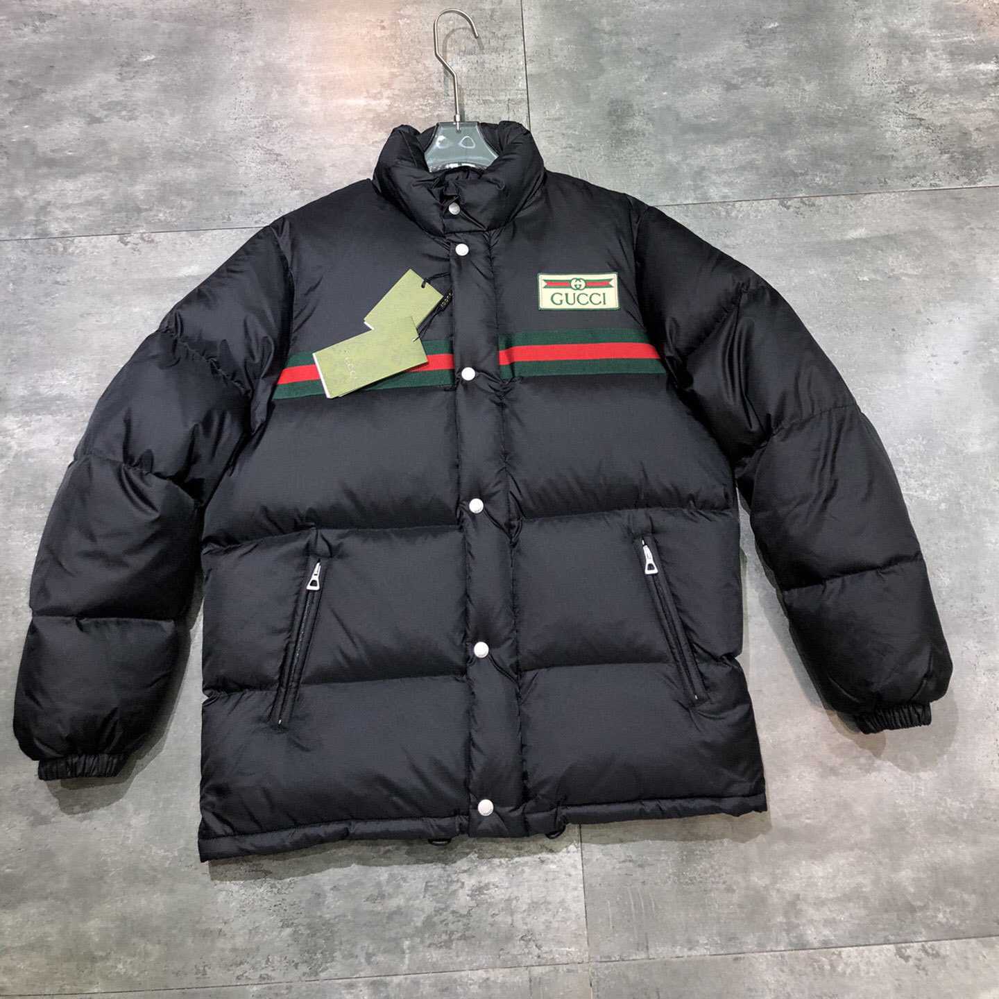 Gucci Padded Nylon Bomber Jacket With Web - DesignerGu