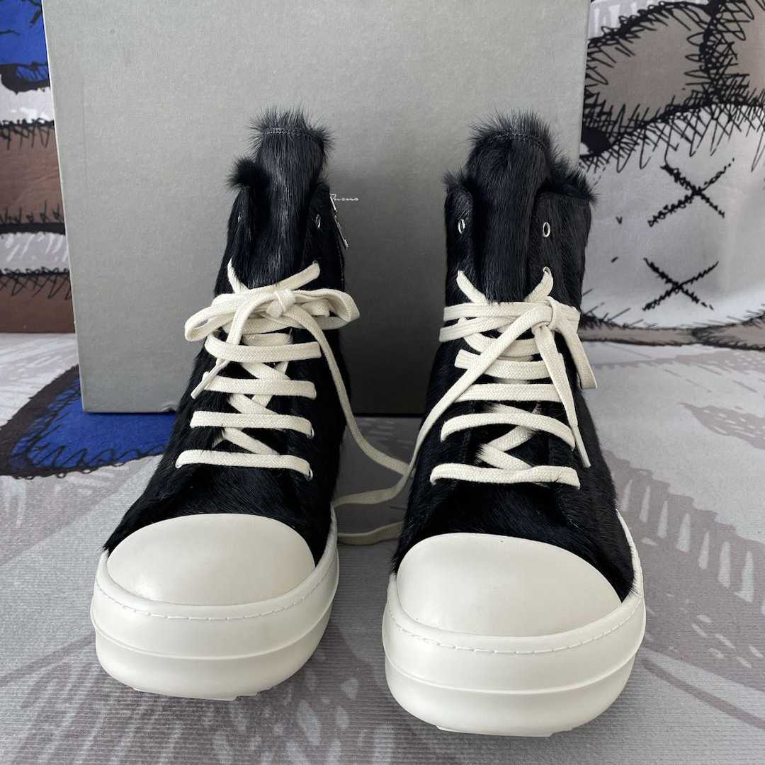 Rick Owens High Top Sneakers In Black - DesignerGu