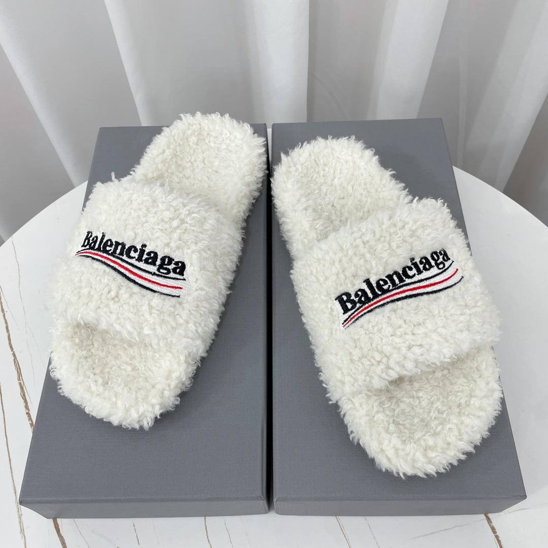 Balenciaga Furry Slide Sandal - DesignerGu