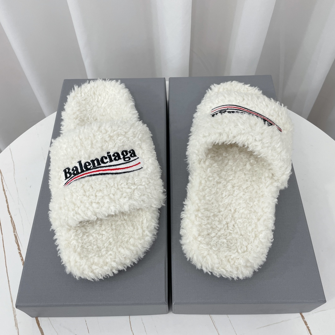 Balenciaga Furry Slide Sandal - DesignerGu