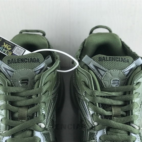 Balenciaga Runner Sneaker In Dark Green Mesh And Nylon - DesignerGu