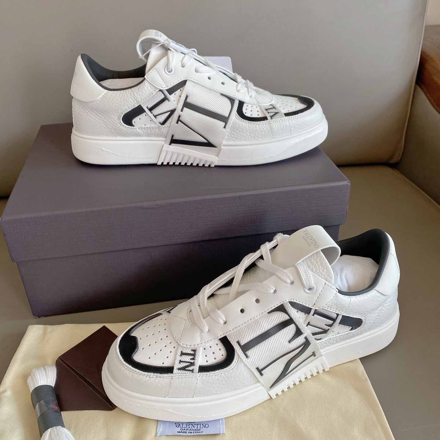 Valenti Low-Top Calfskin Vl7n Sneaker With Bands - DesignerGu