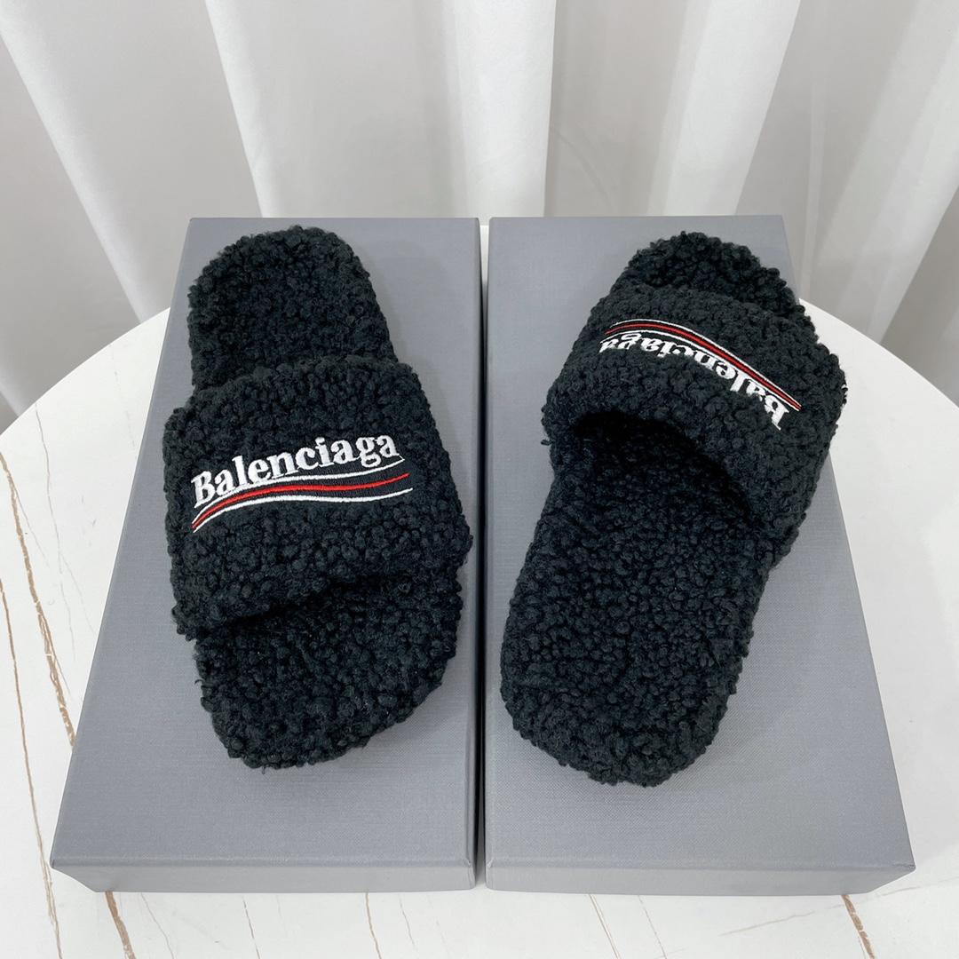 Balenciaga Furry Slide Sandal - DesignerGu