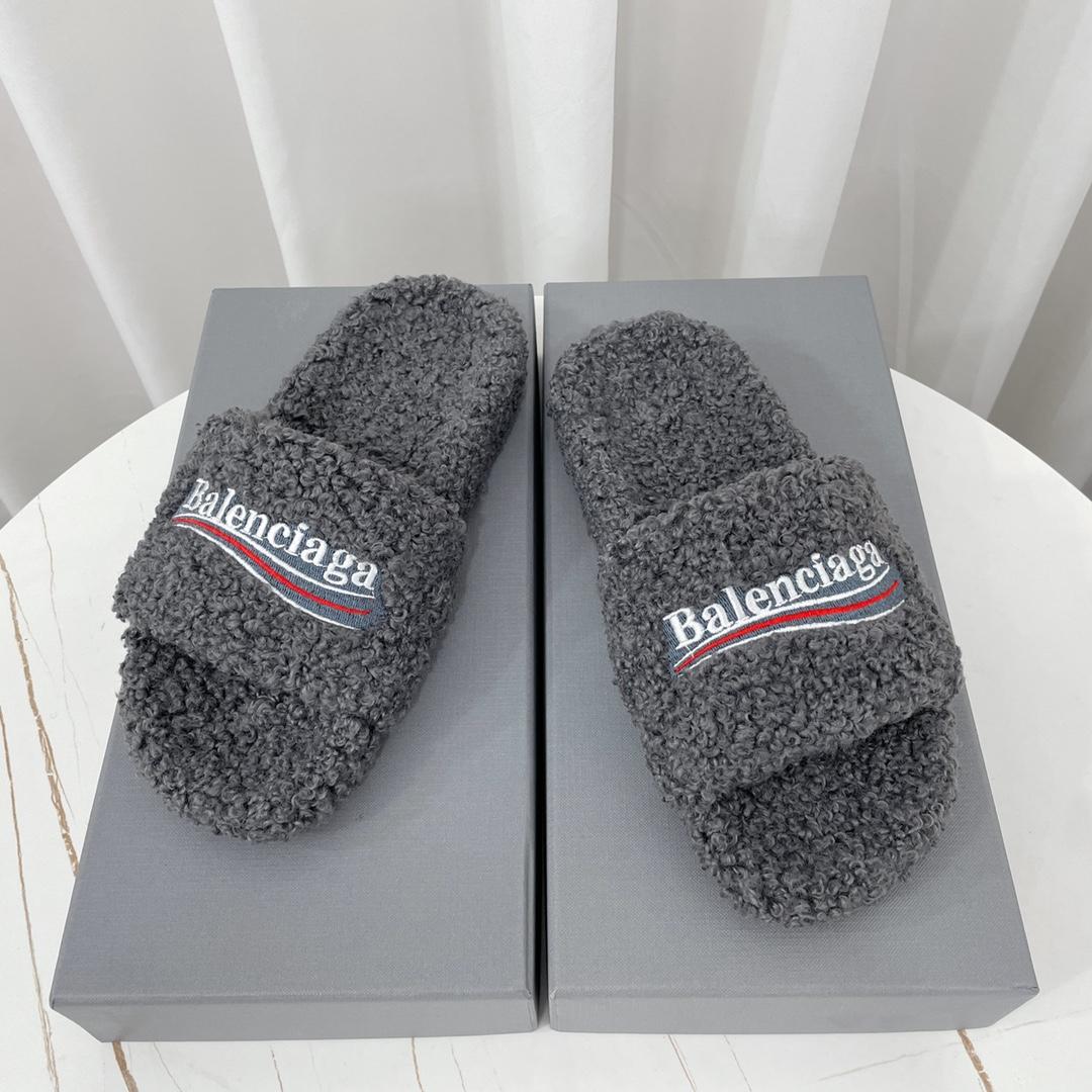 Balenciaga Furry Slide Sandal - DesignerGu