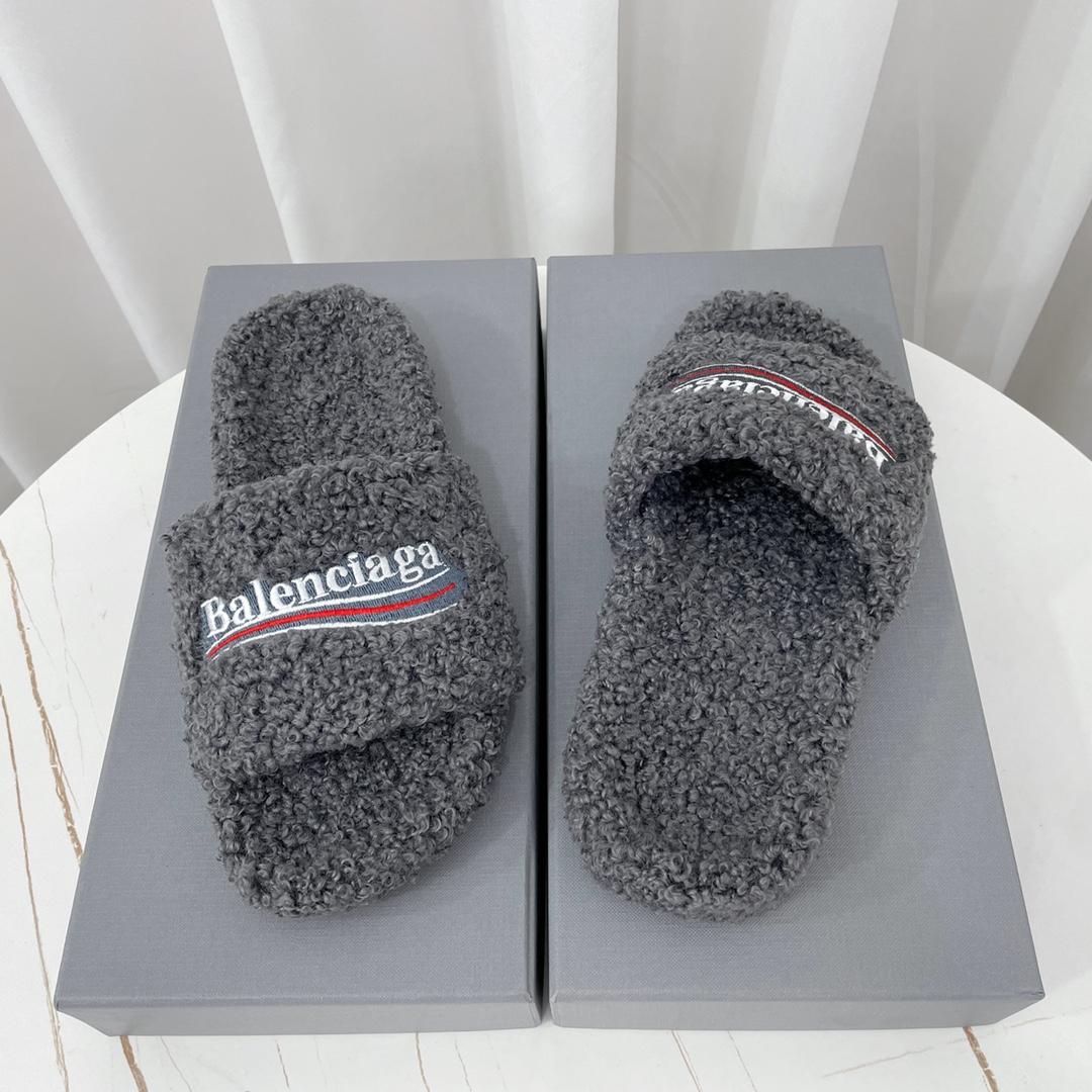 Balenciaga Furry Slide Sandal - DesignerGu