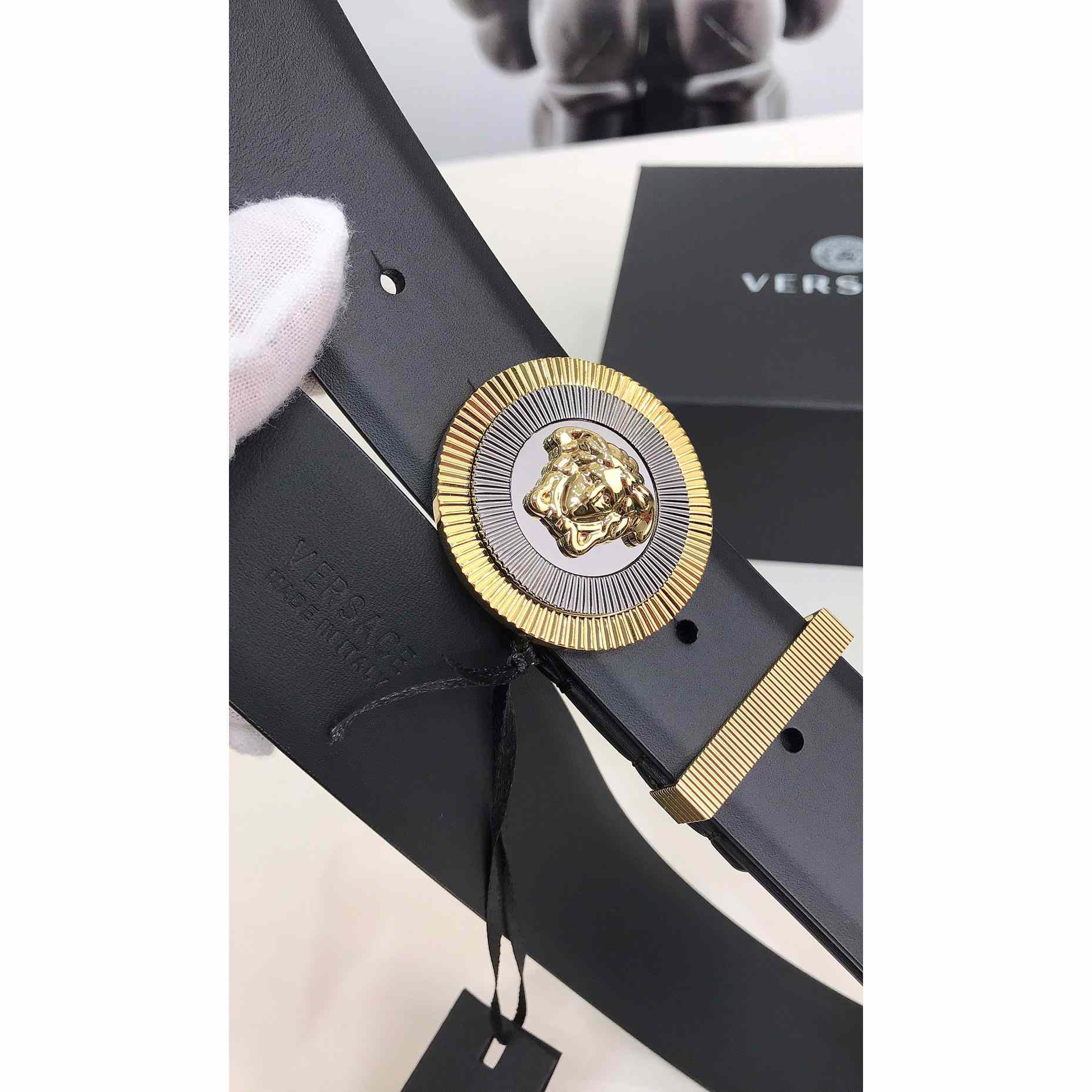 Versace Enamel Medusa Biggie Belt   40mm - DesignerGu