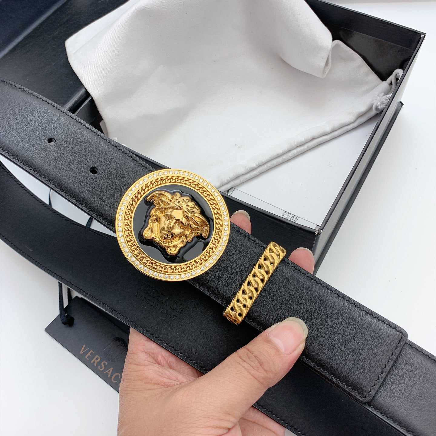 Versace Medusa Biggie Belt - DesignerGu