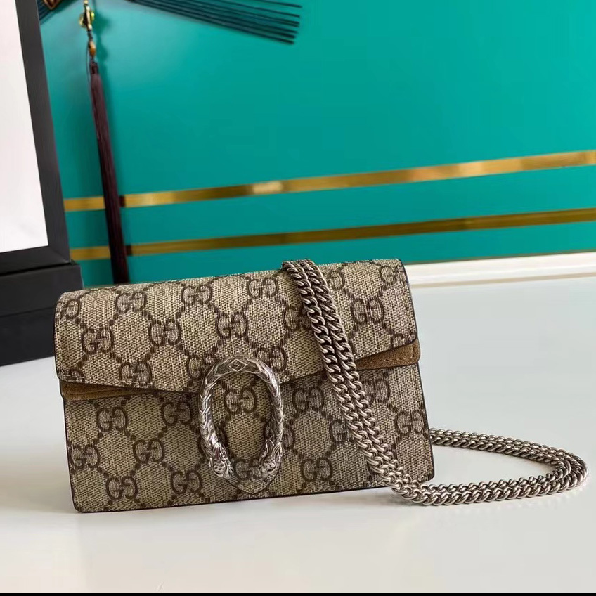 Gucci Dionysus GG Supreme Super Mini Bag(16.5-10-4.5cm)   476432 - DesignerGu