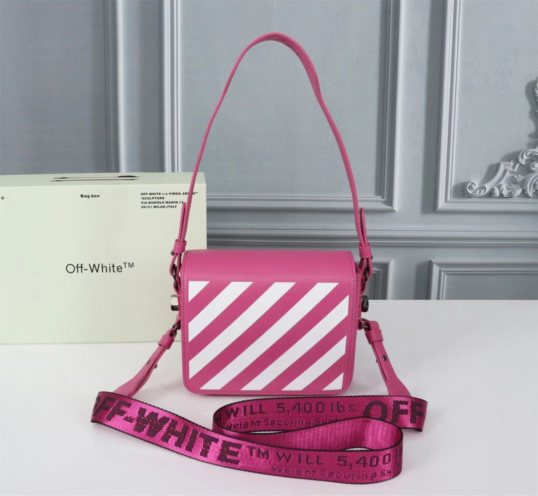 Off white Women’s Cowhide Twill Single Shoulder Messenger Bag Sling Bag - DesignerGu