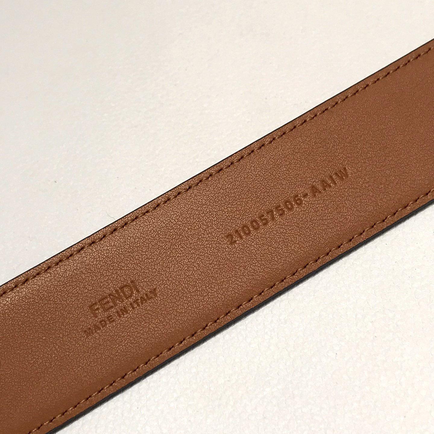 Fendi Brown Leather Belt - DesignerGu