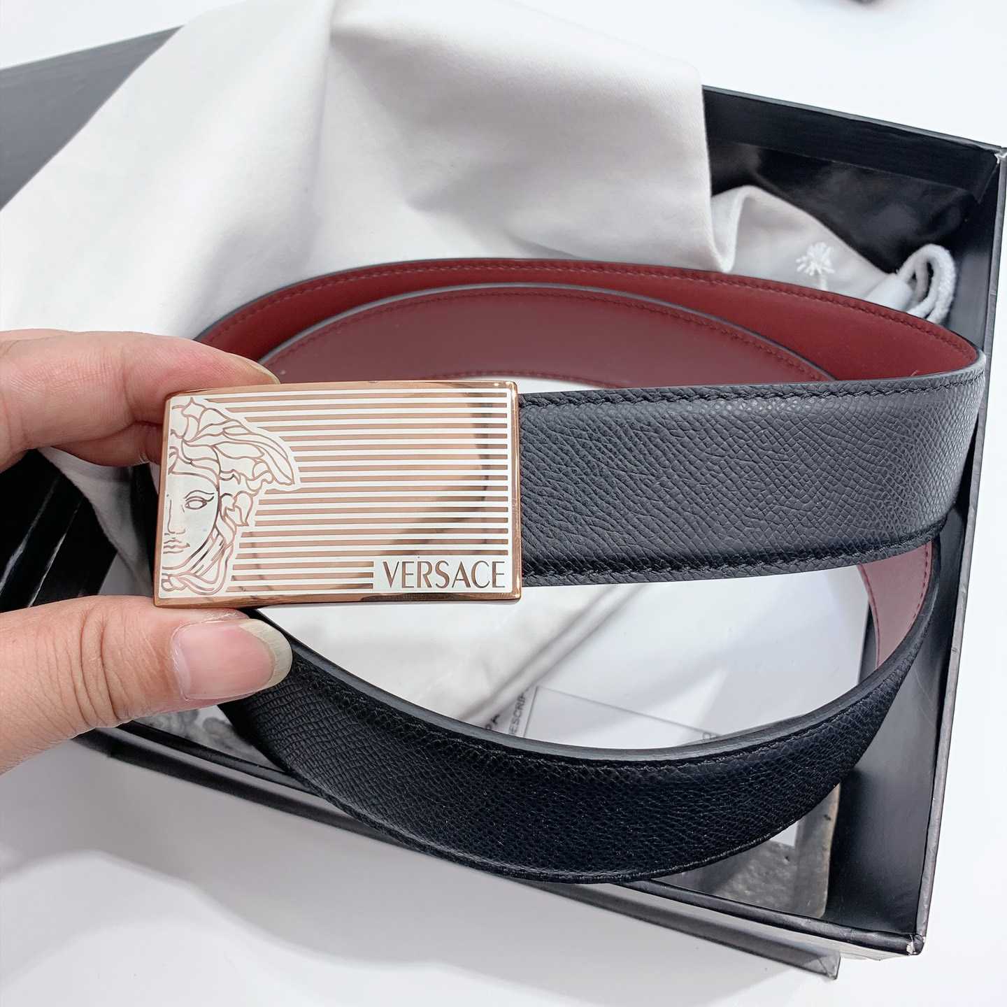 Versace Leather Belt - DesignerGu