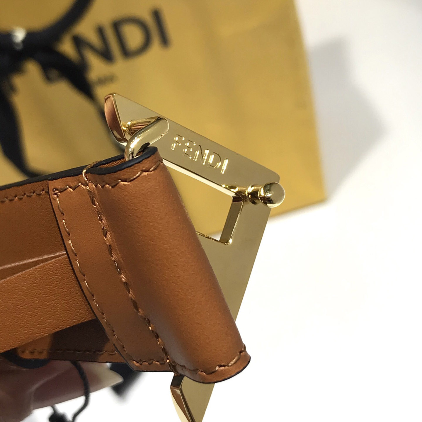 Fendi Brown Leather Belt - DesignerGu