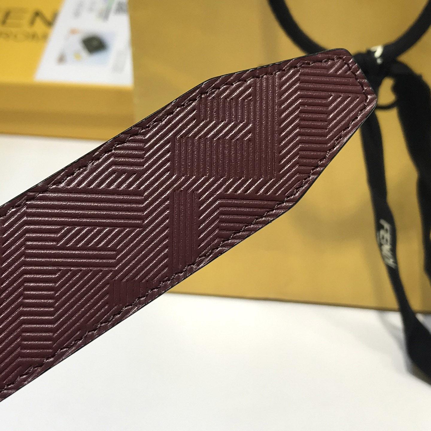 Fendi Edge Burgundy Leather Belt - DesignerGu