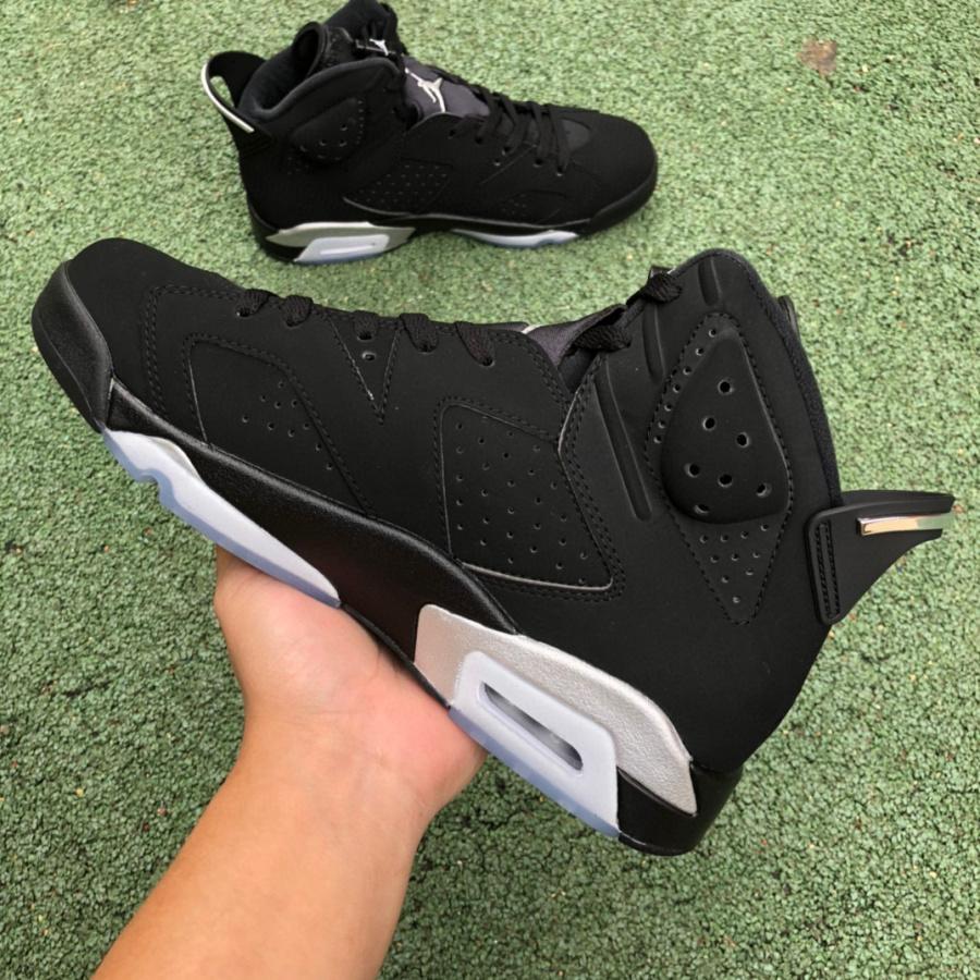 Air Jordan 6 “Black Chrome” Sneakers   DX2836-001 - DesignerGu