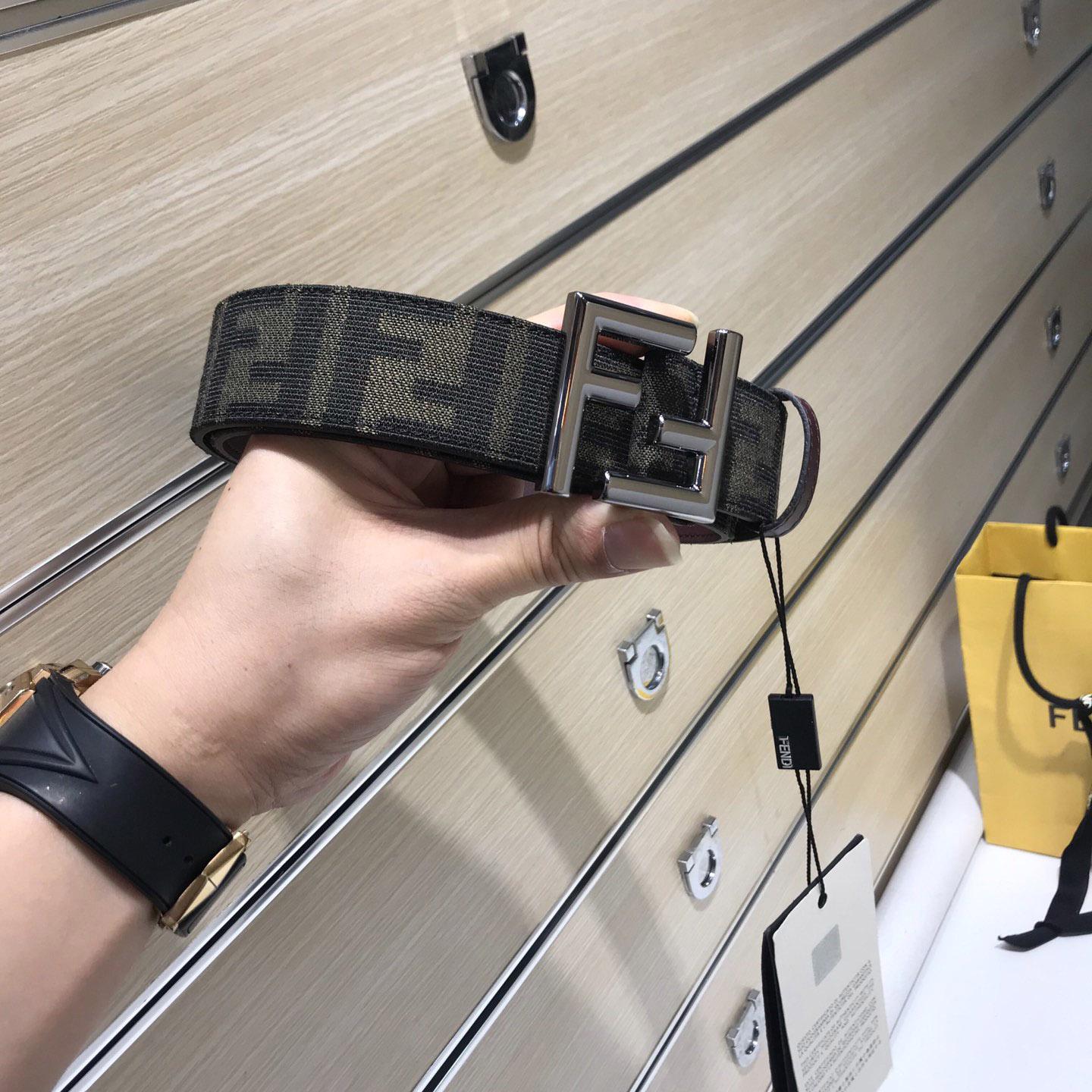 Fendi Brown Fabric Belt - DesignerGu