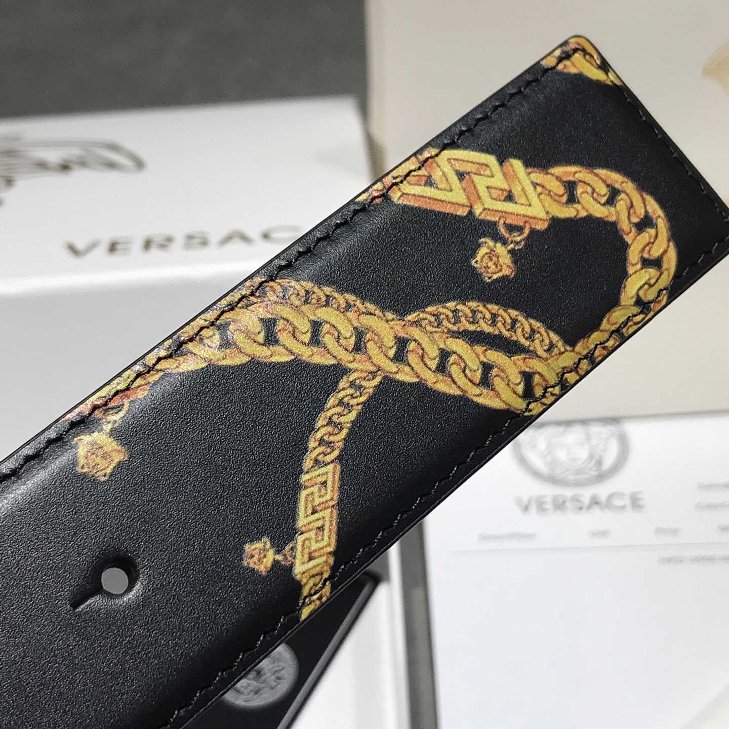 Versace Barocco Reversible Leather Belt  - DesignerGu